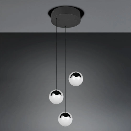 3-light pendant lamp Senta round chrome Trio 4017807685824