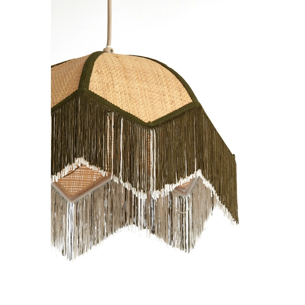 Ø 35cm pendant lamp Sulina raffia with greenery Light & Living 8717807762377