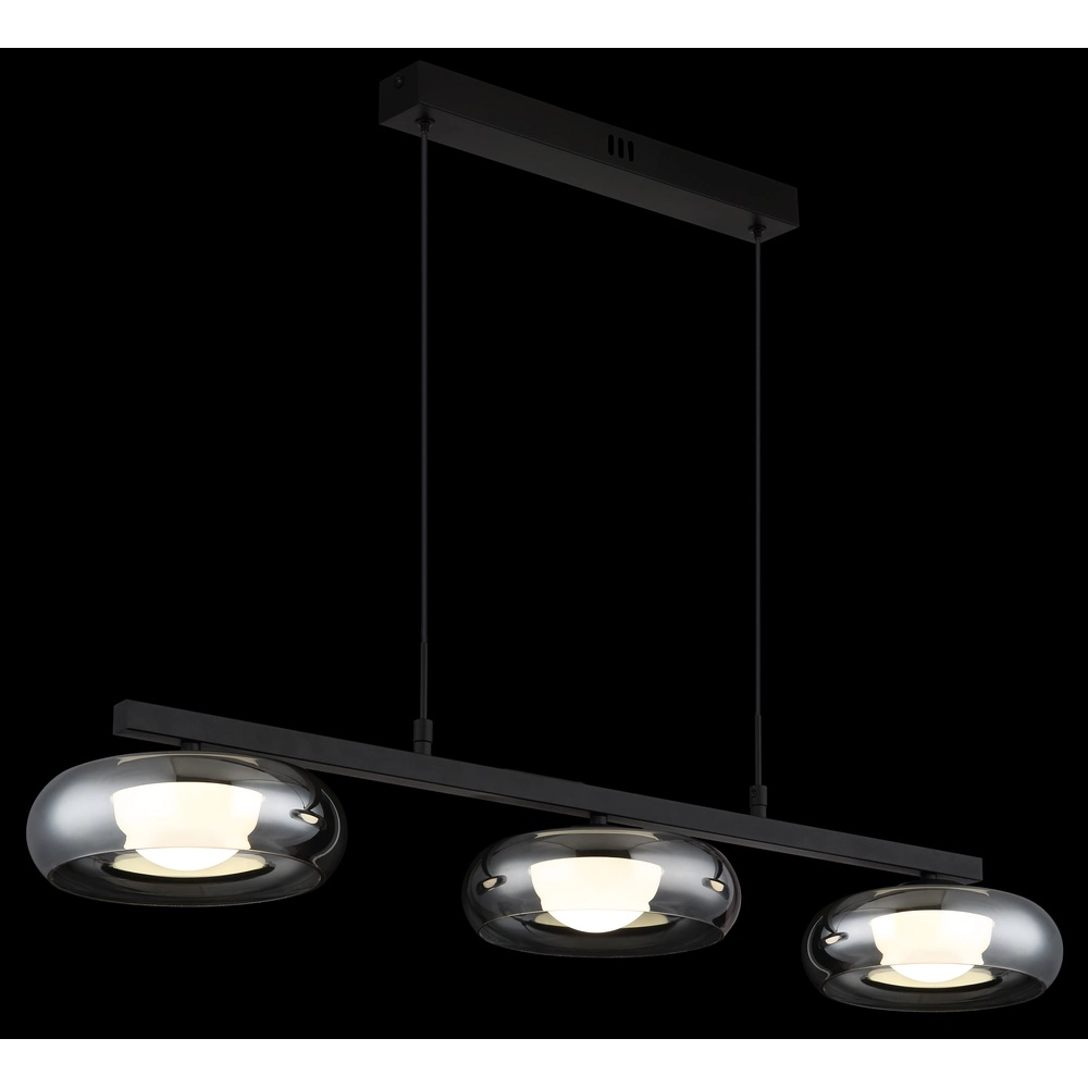 Design pendant lamp Carlene 3-light black Globo 9007371566181