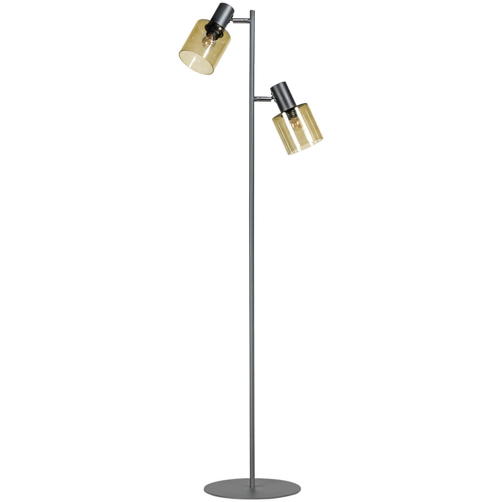Glass floor lamp Sledge Glass 2-light black with gold glass
