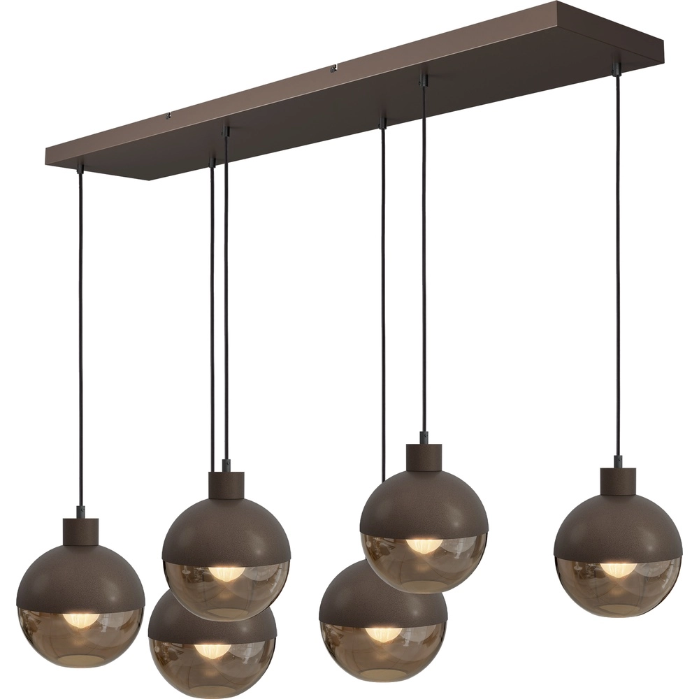 6-light pendant lamp Opera cocoa
