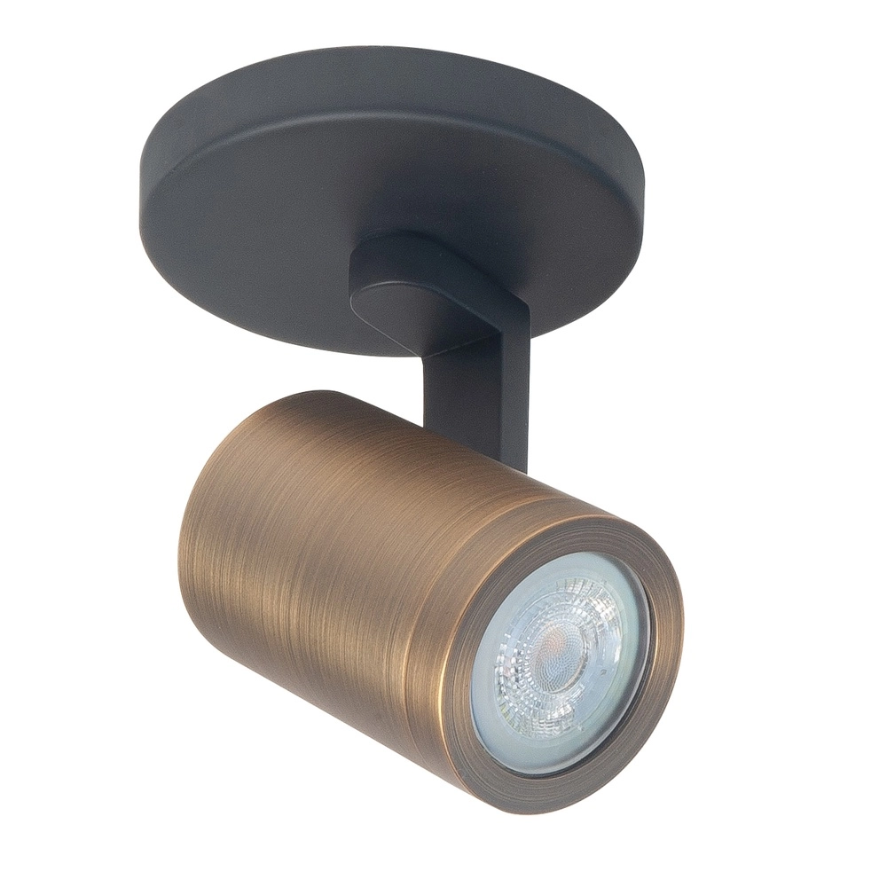 Surface-mounted spot Halo Spot black with copper bronze single