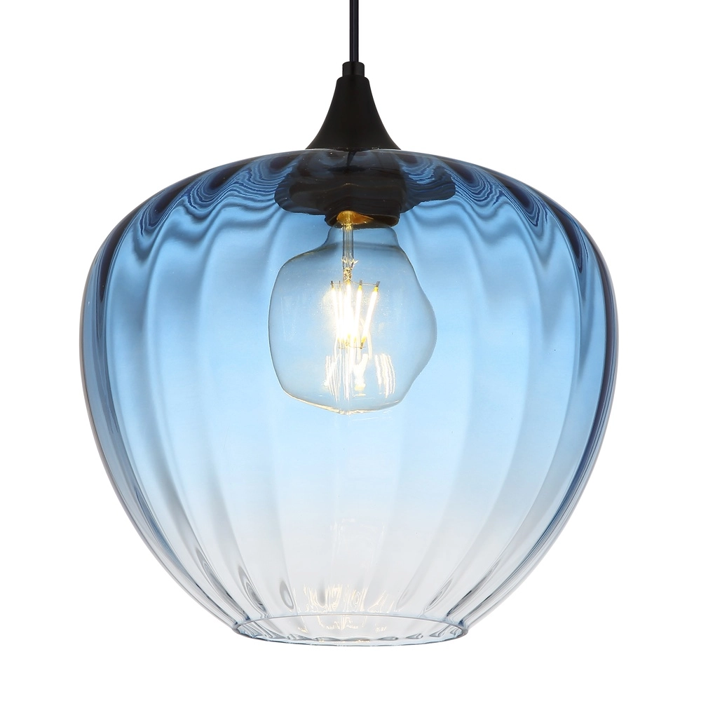 Pendant lamp Sander blue glass Globo 9007371512126