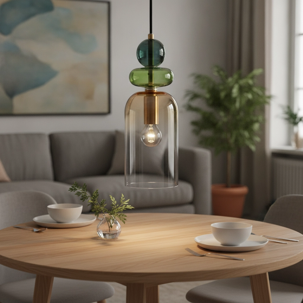 Colored pendant lamp Murano orange