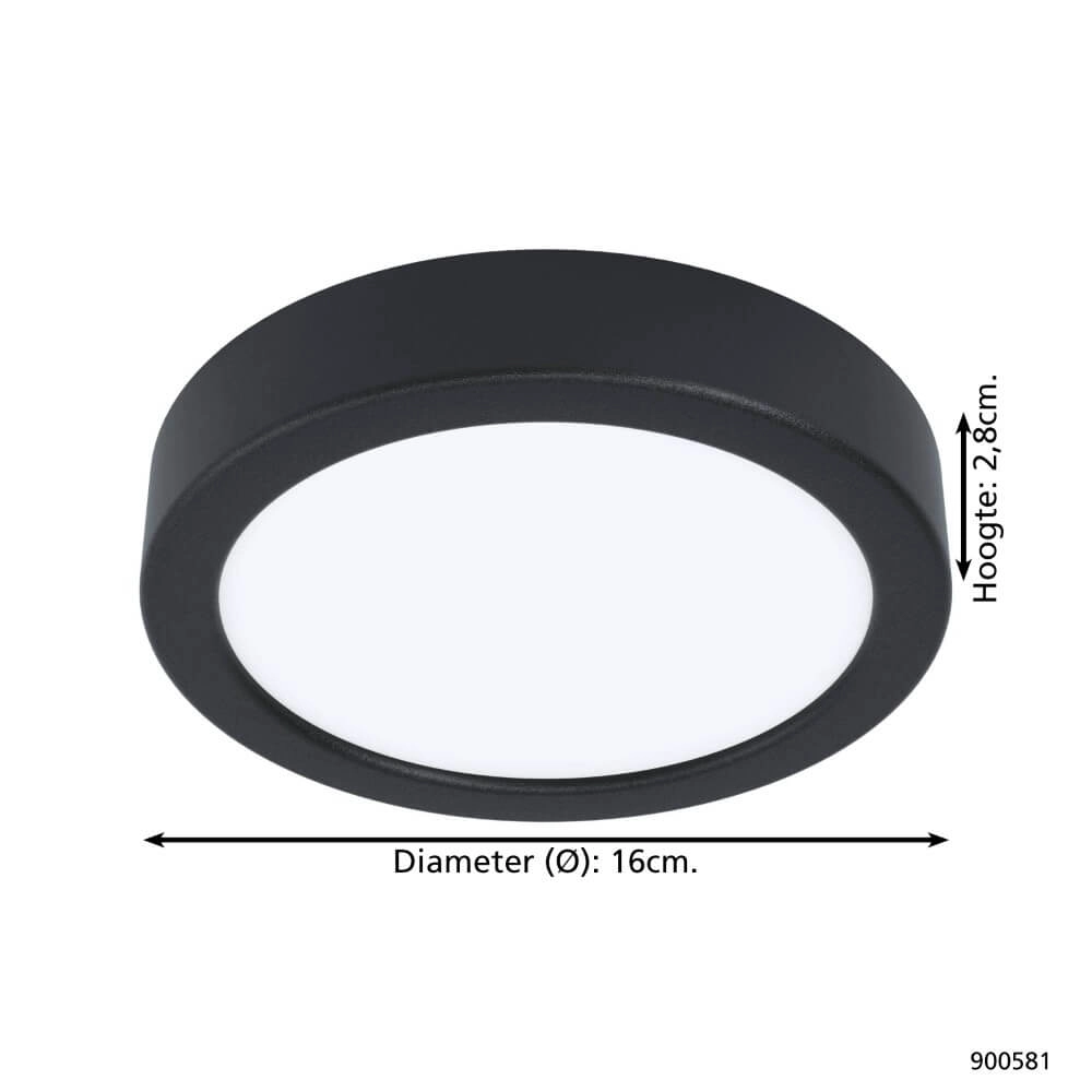 Black ceiling light Fueva 5 Ø 16cm Eglo 9008606244812
