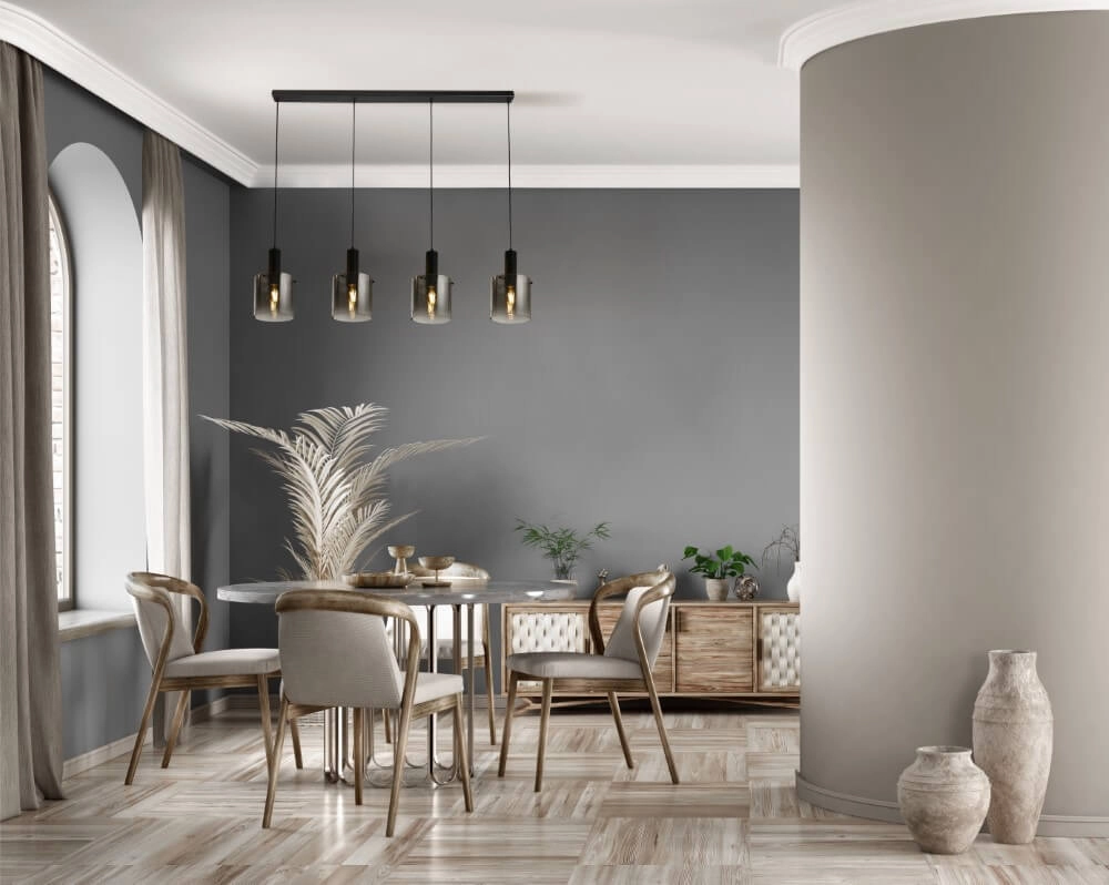 Black pendant lamp Sweden 4-light Searchlight 5053423244341