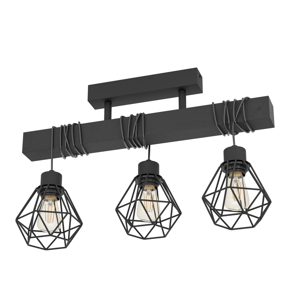 Country ceiling lamp Townshend 5 3-light