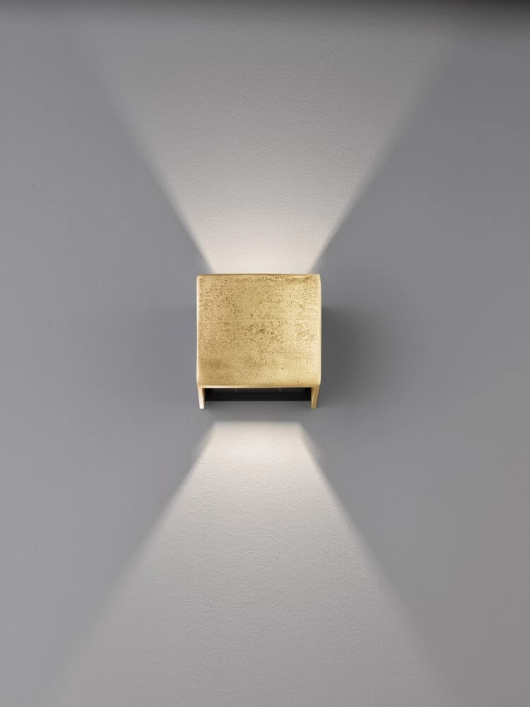 Gold wall lamp Cog 12cm x 10cm Fischer & Honsel 4003694305822