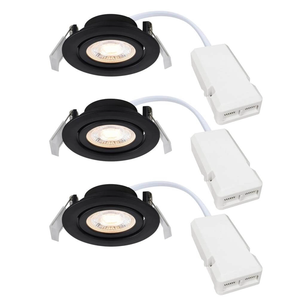 Set of 3 spotlights Monolo black