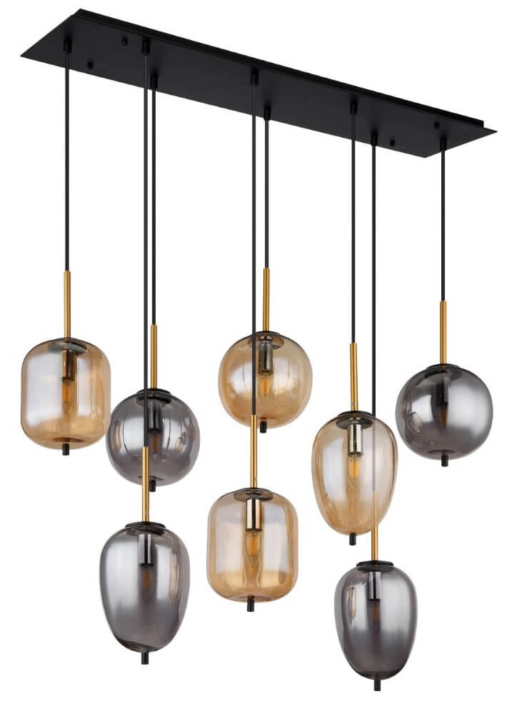 8-light pendant lamp Blacky black Globo 9007371443703