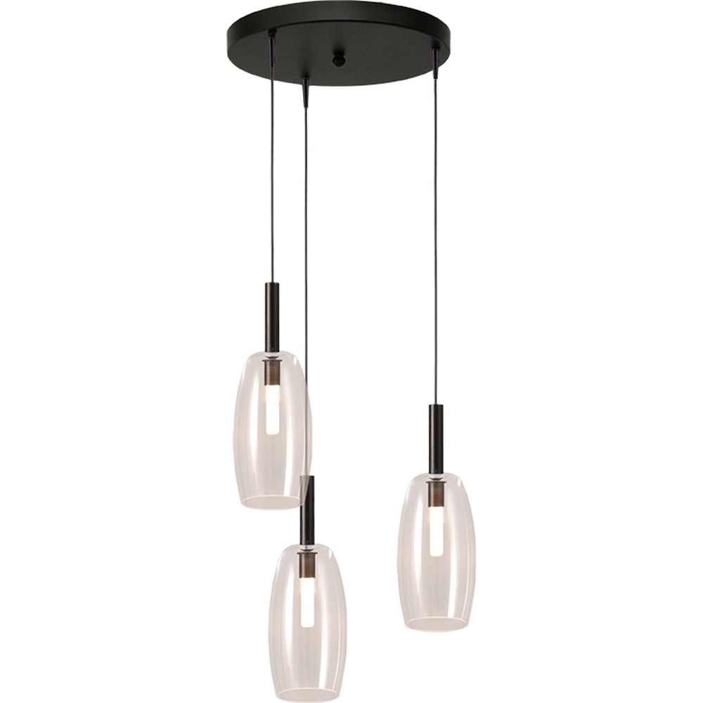 3L vide pendant lamp Lido Olive with Ø 11.5cm clear glass