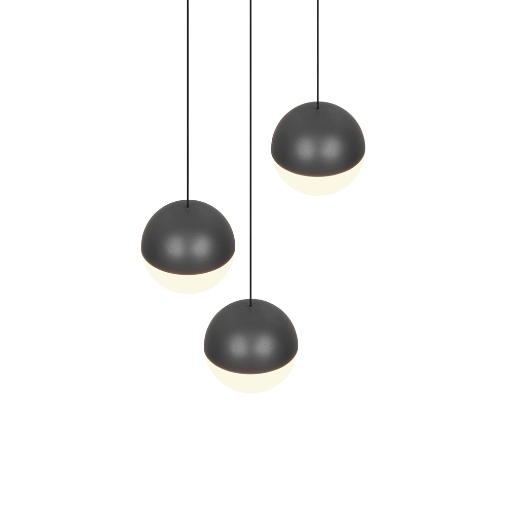 3-light pendant lamp Senta round anthracite Trio 4017807697834