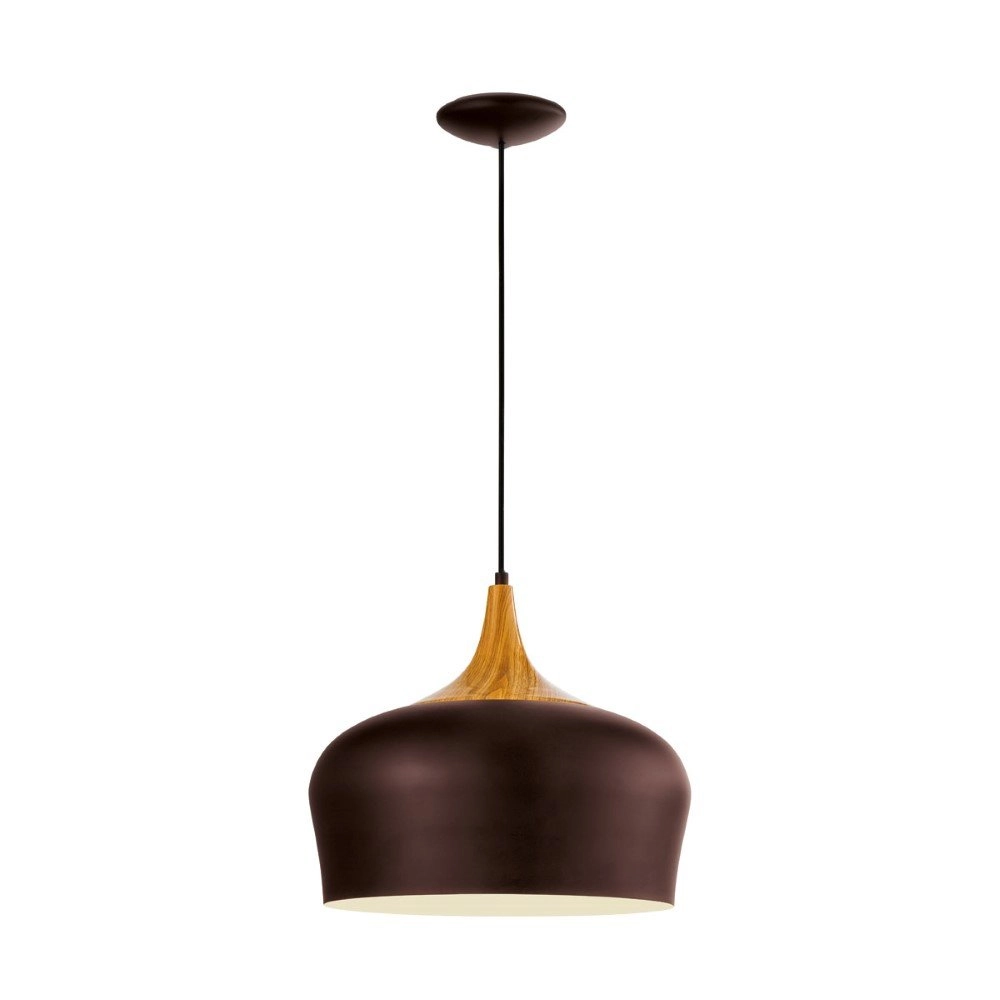 Pendant lamp Obregon brown with wood brown