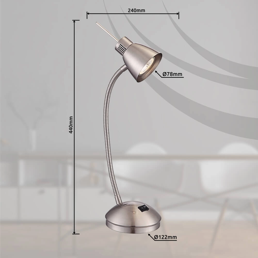 Classic desk lamp Nuova nickel Globo 9007371340330