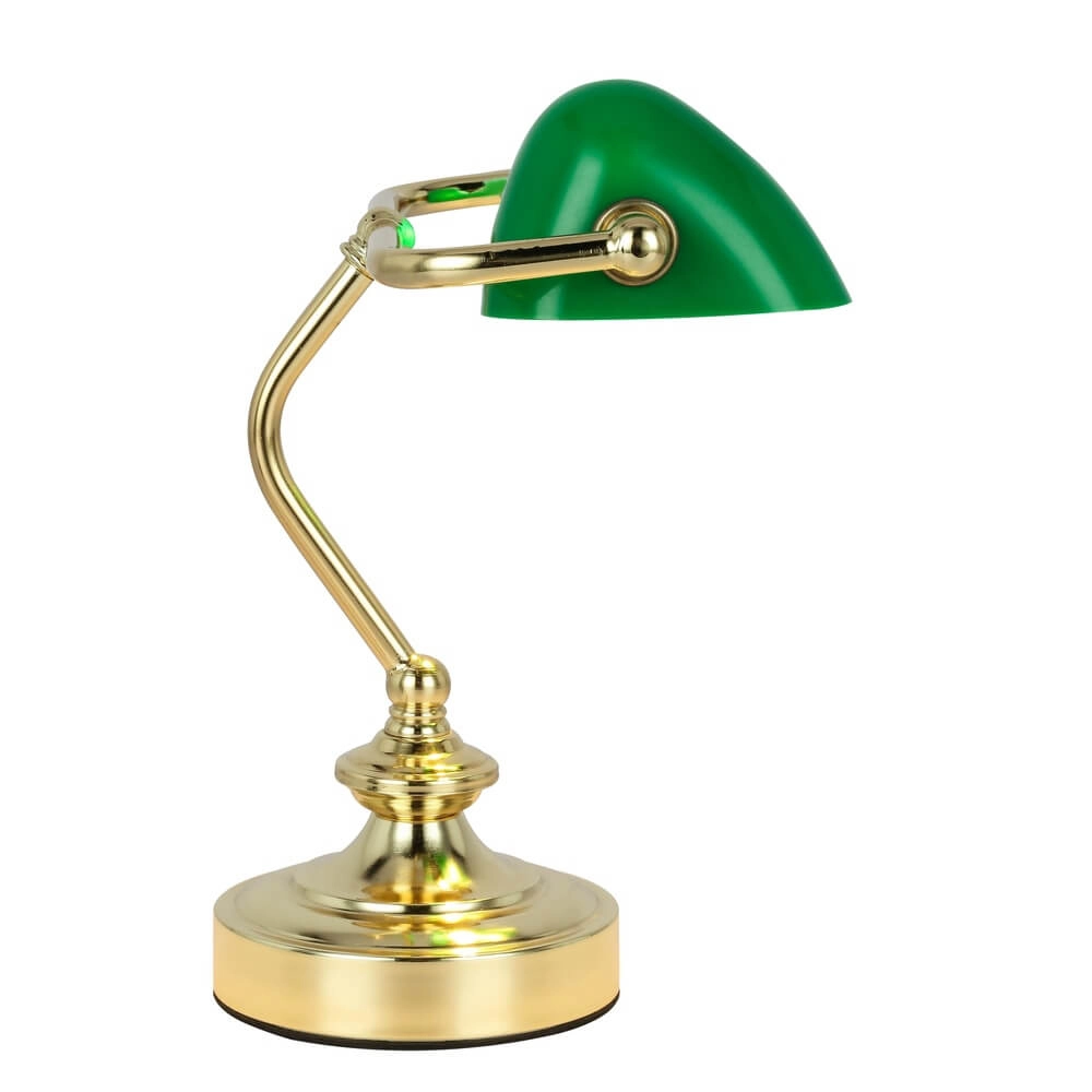 Classic desk lamp Antique Gold with green glass Globo 9007371357451