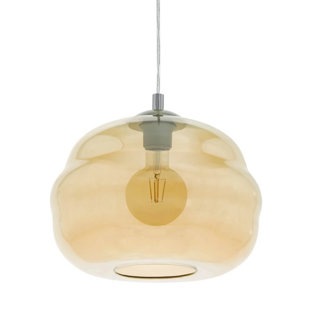 Hanging lamp Dogato chrome with amber glass Stars of Light 9002759395339