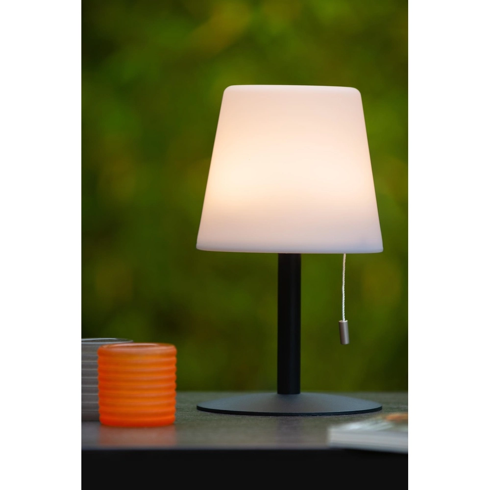Rechargeable table lamp Rio black and white Lucide 5411212134264