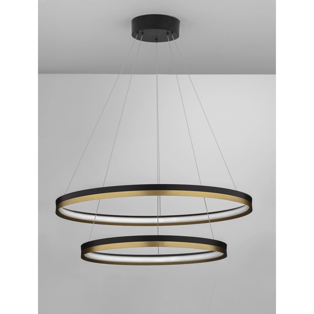 Pendant lamp Cantria black with gold Ø 80cm Lyora 5212017439864