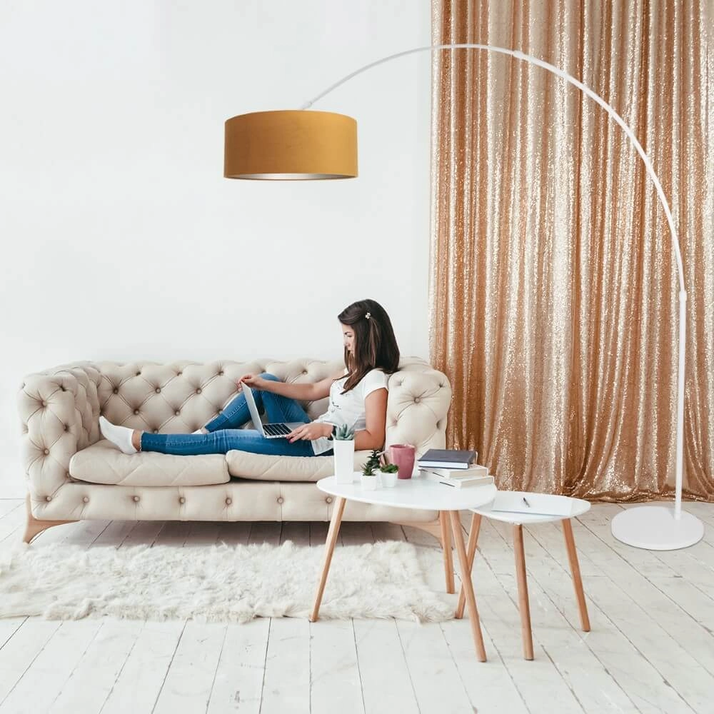 Modern arc lamp Sparkled with velvet shade Steinhauer 8712746152364