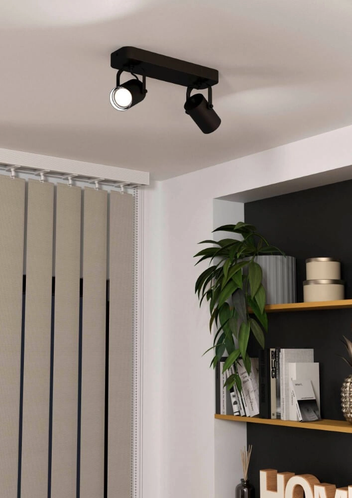 Black ceiling spotlight Sorego 2-light Eglo 9008606239085