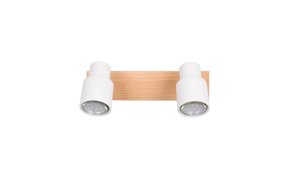 2-light ceiling lamp Pierre white with wood Trio 4017807638165