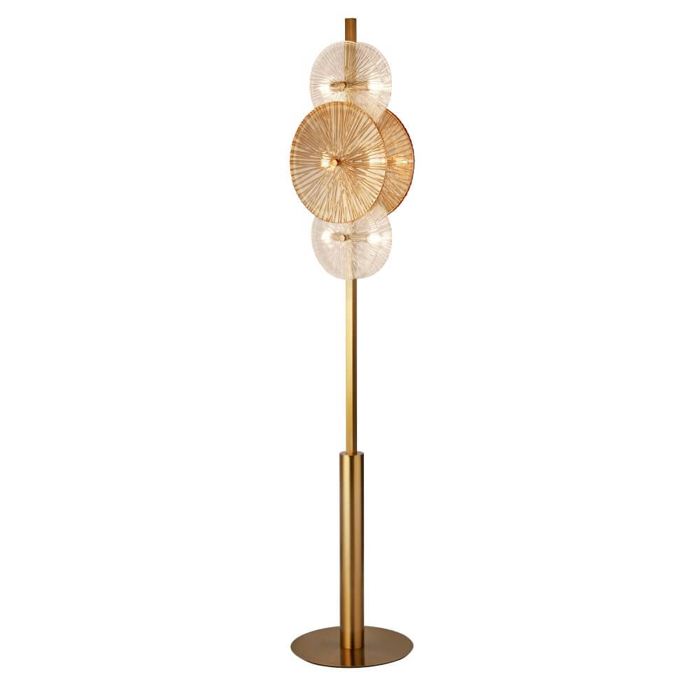 Golden floor lamp Wagon Wheel 151cm high Searchlight 5053423248271