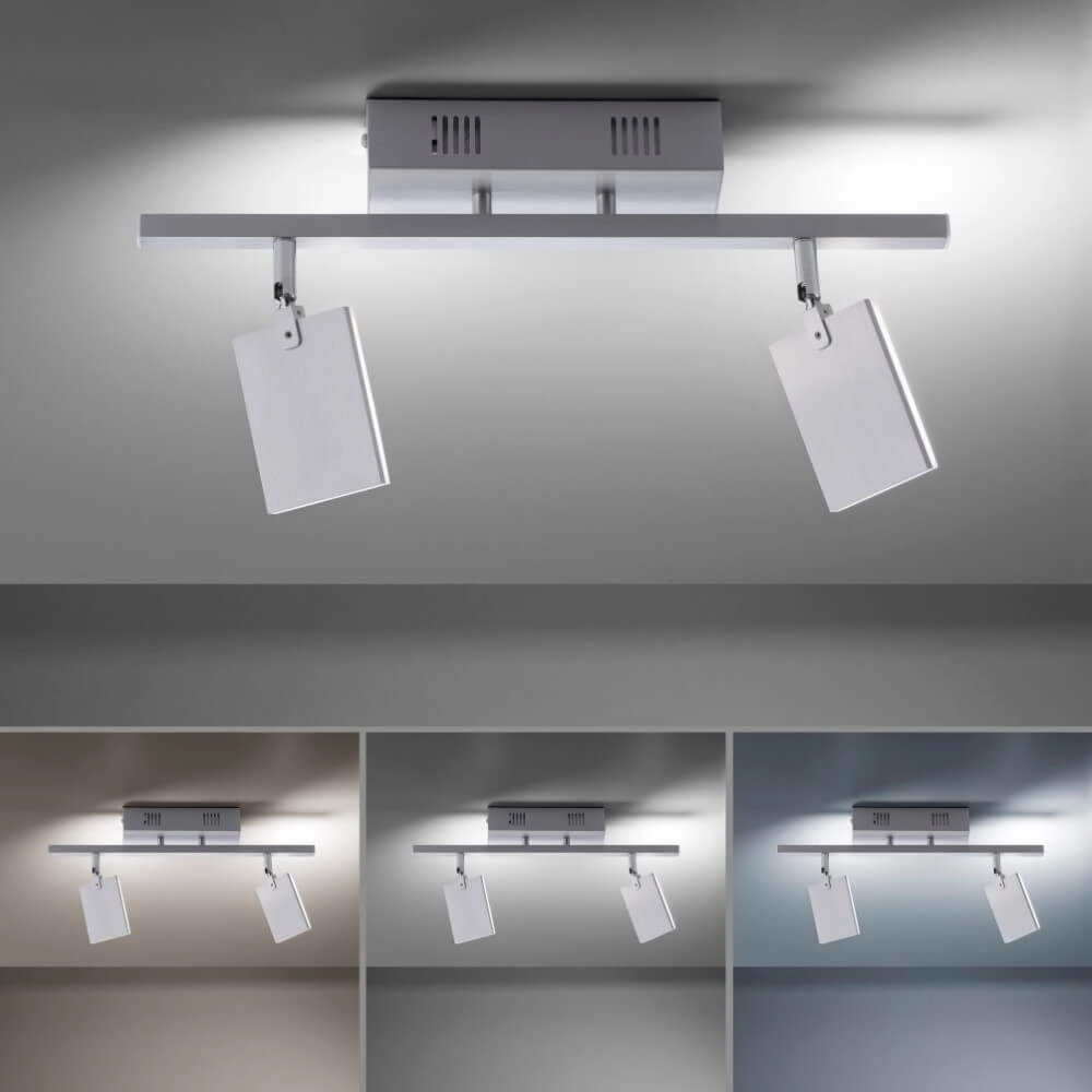 Ceiling lamp Pure Mira 2-light aluminum Paul Neuhaus 4012248358863