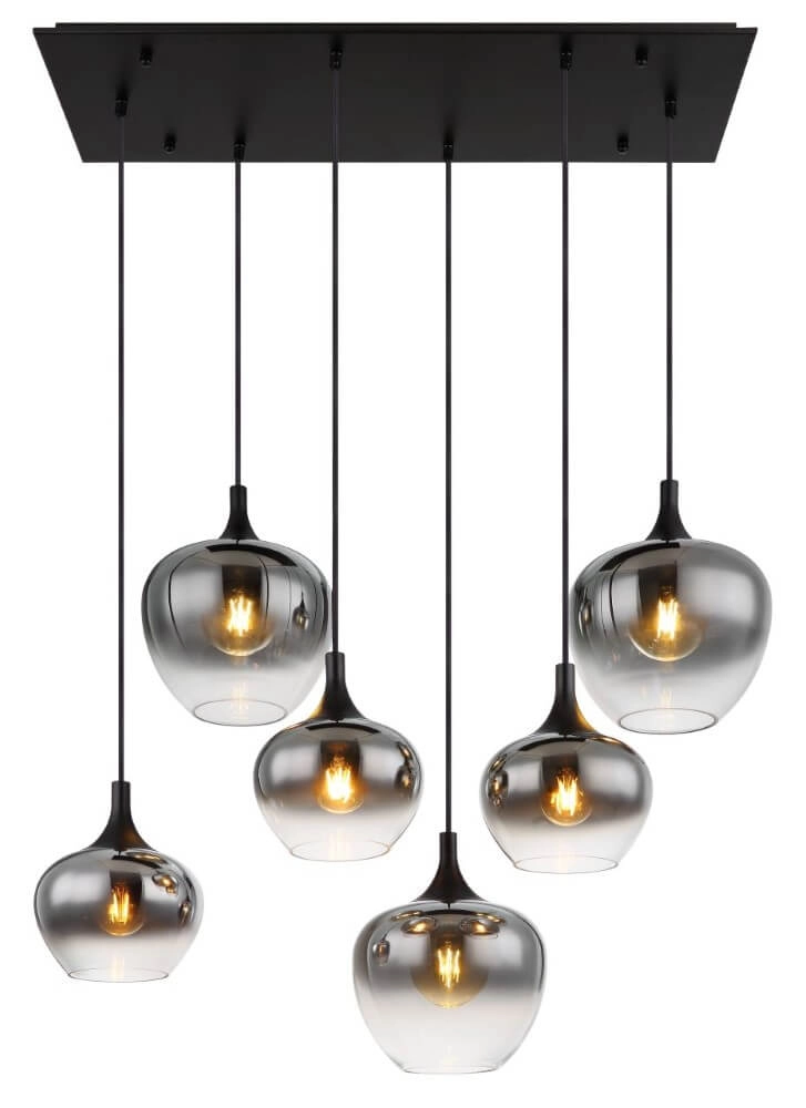 Straight pendant lamp Maxy 6-light