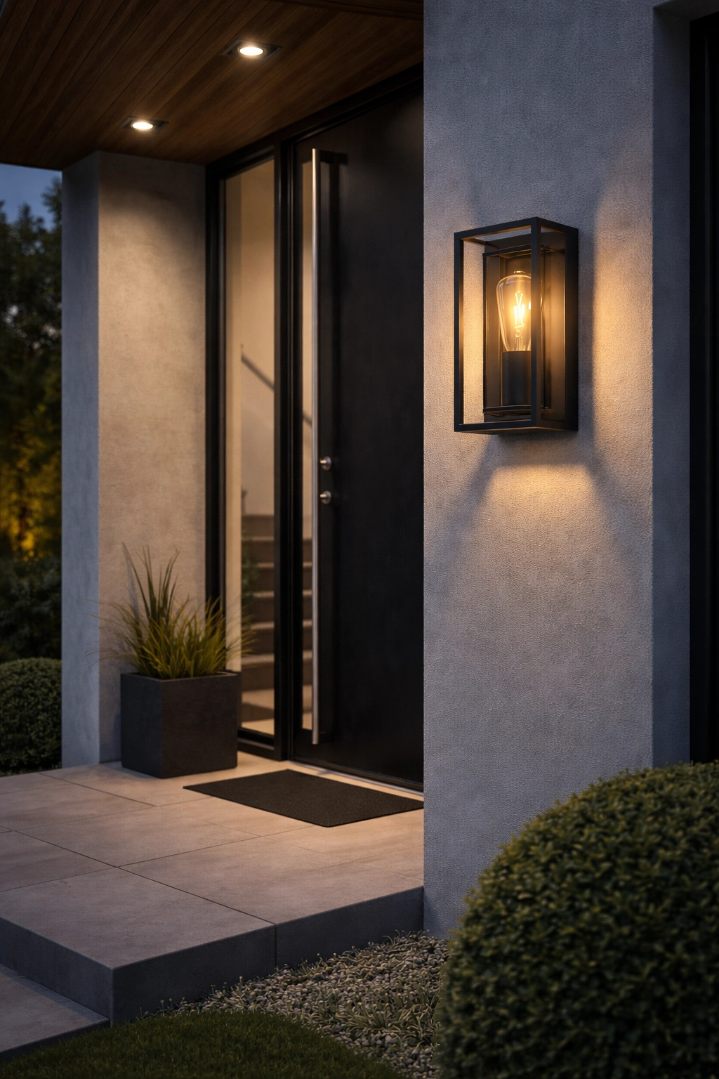 Sleek outdoor lamp Leeds black - E27 - glass Artdelight 8720701104198