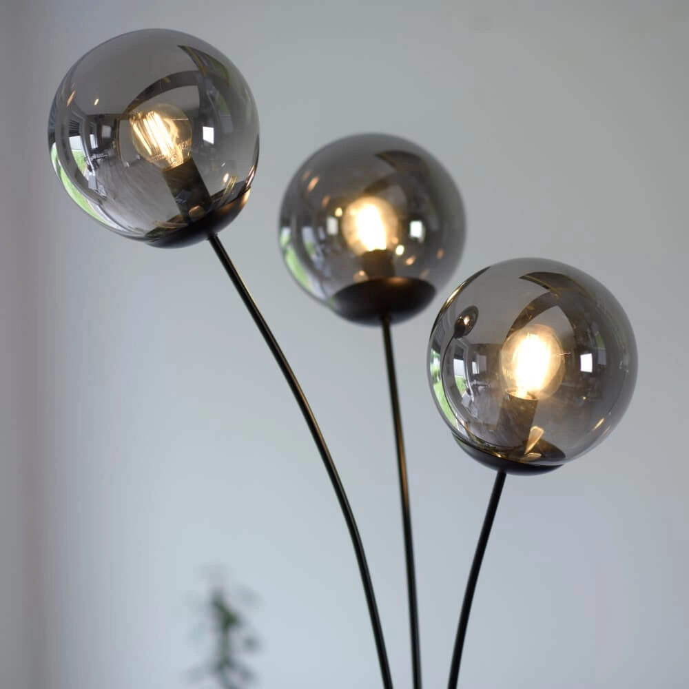 Black floor lamp Big Widow 3-light Just Light 4043689988388