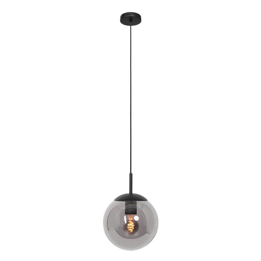 Black glass hanging lamp Bolique Ø 30cm Steinhauer 8712746166408