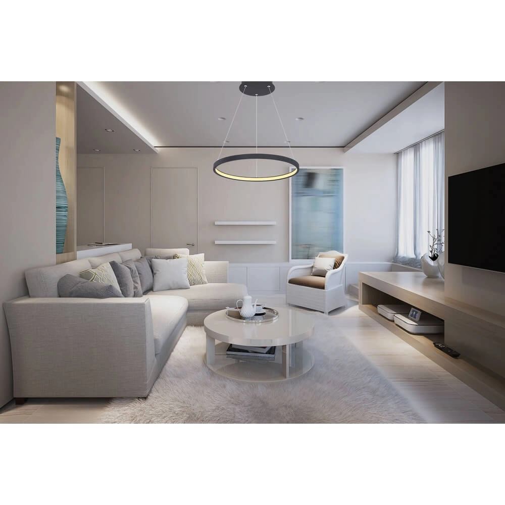 Sleek pendant lamp Ralph round Ø 38.2cm Globo 9007371404971