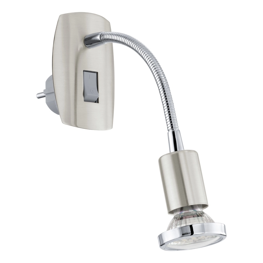 Stainless steel plug-in spot Mini 4 with switch - flexible
