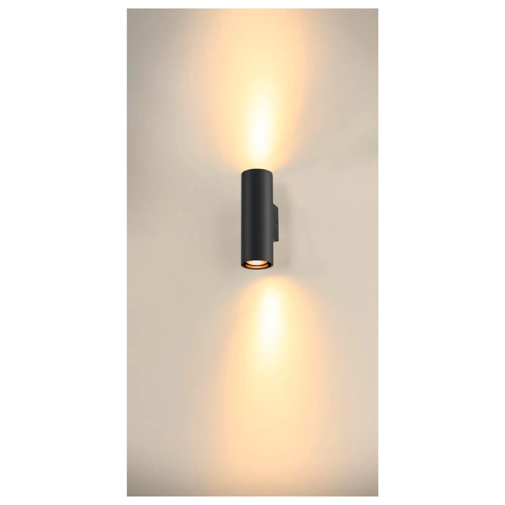Black wall spotlight Asto Tube up & down - 2x GU10 SLV 4024163265973