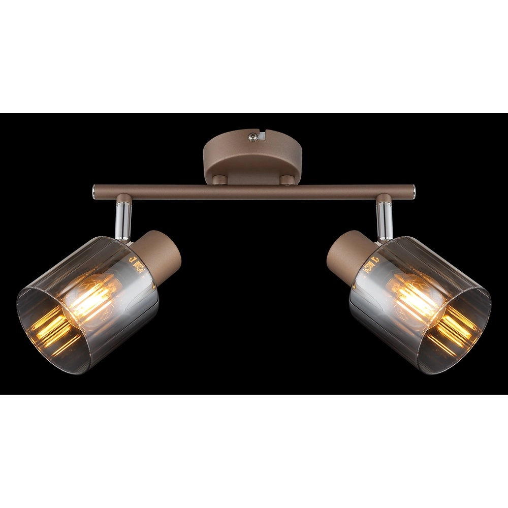 Ceiling lamp Walton 2-light coffee brown Globo 9007371592173