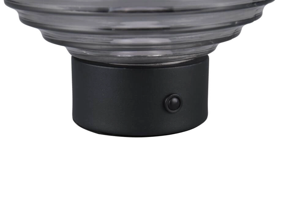 Rechargeable table lamp black Earl smoke glass Trio 4017807601916