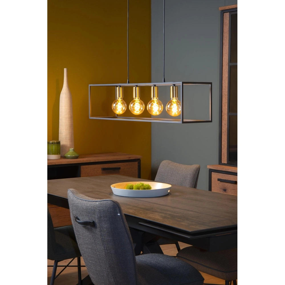 Pendant lamp Ruben 4-light black Lucide 5411212000163