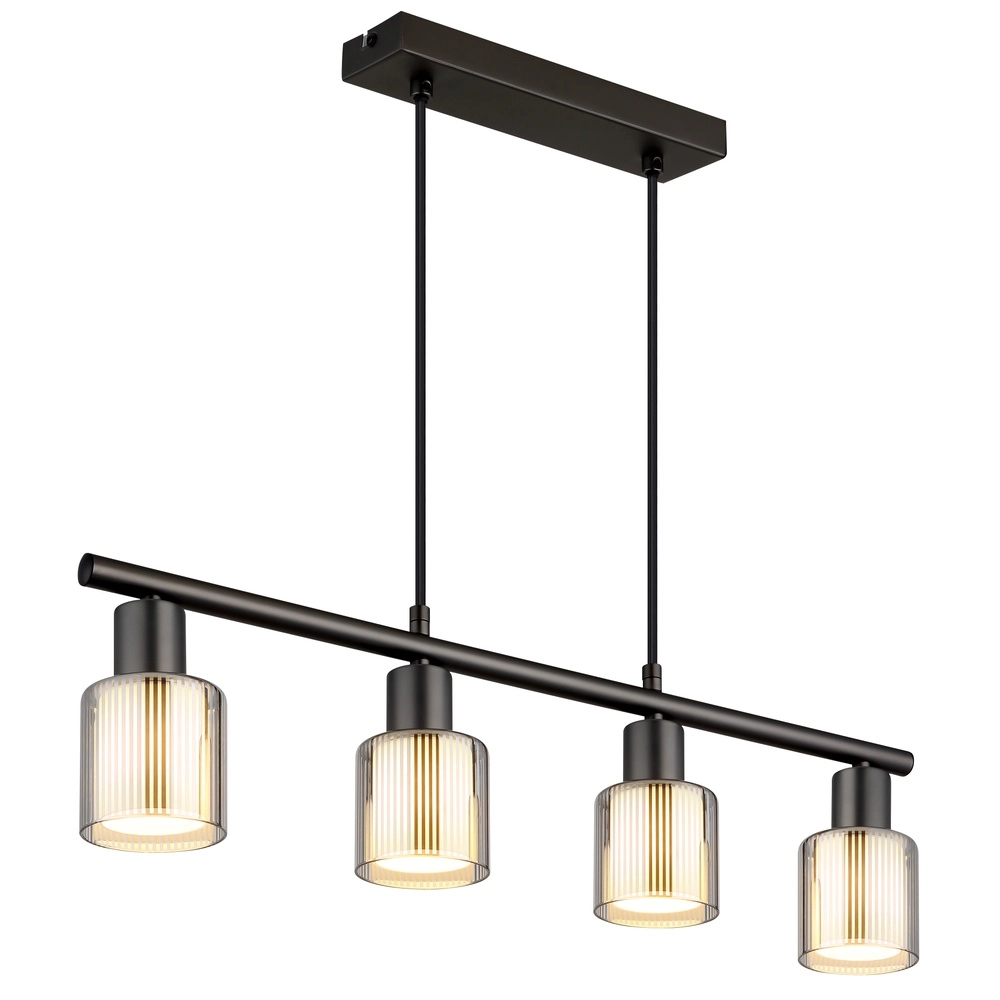 Design pendant lamp Villegas 4-light gunmetal