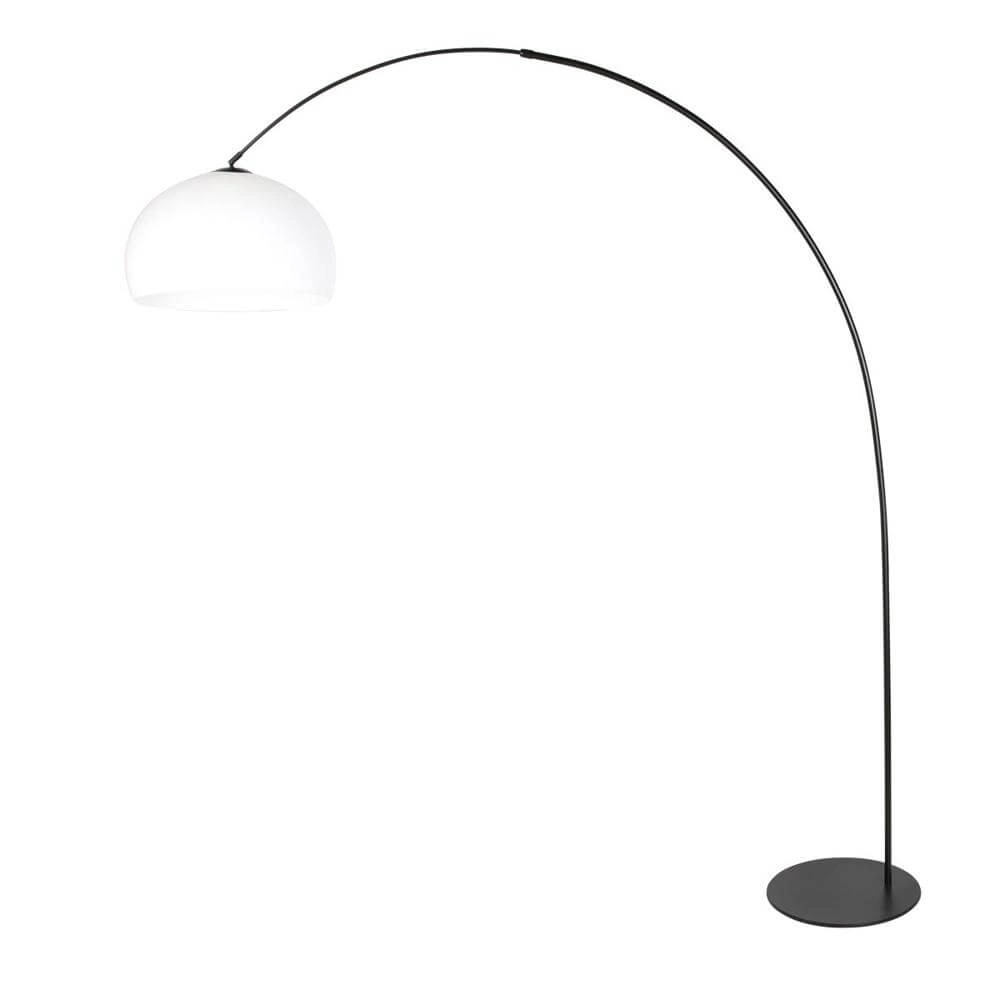 Floor lamp Curve black with white shade ball Ø 48cm Steinhauer 8712746179408