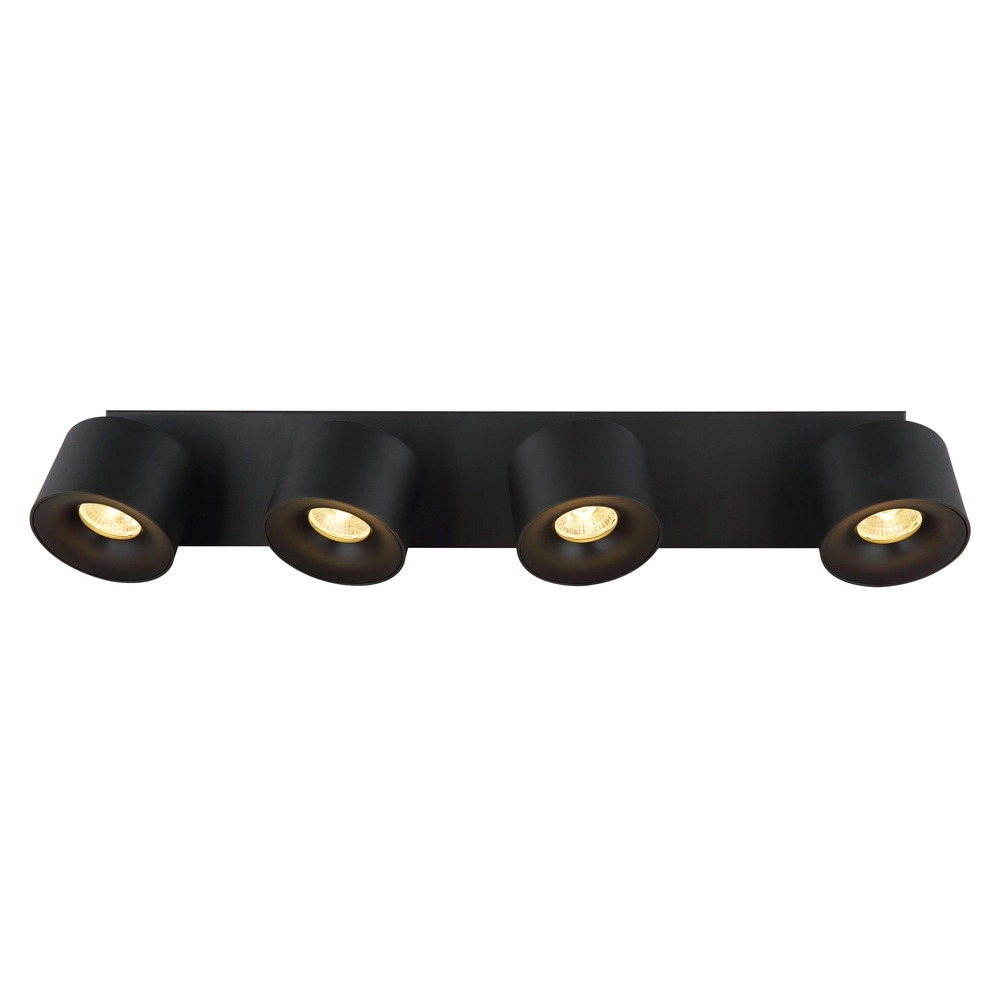 Sleek ceiling lamp Rae 4-light black Globo 9007371459643