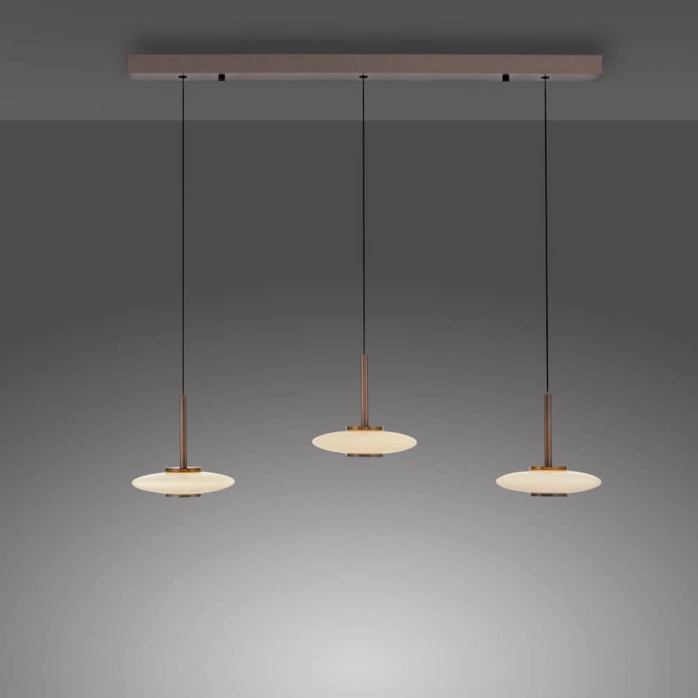 Hanging lamp 3-light Pure Vitrum designer brown Paul Neuhaus 4012248382639