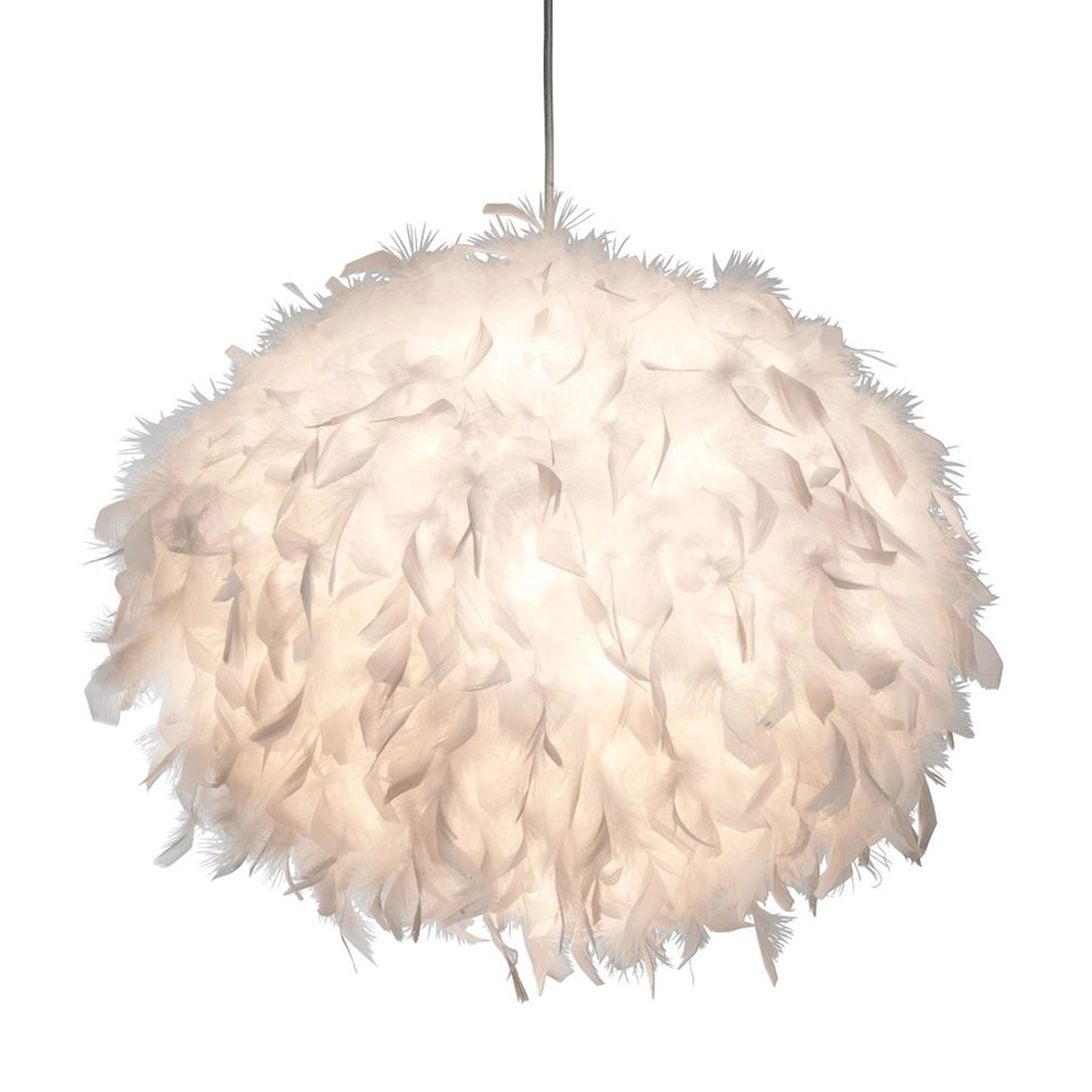 Feather pendant lamp Ducky white Ø 60cm