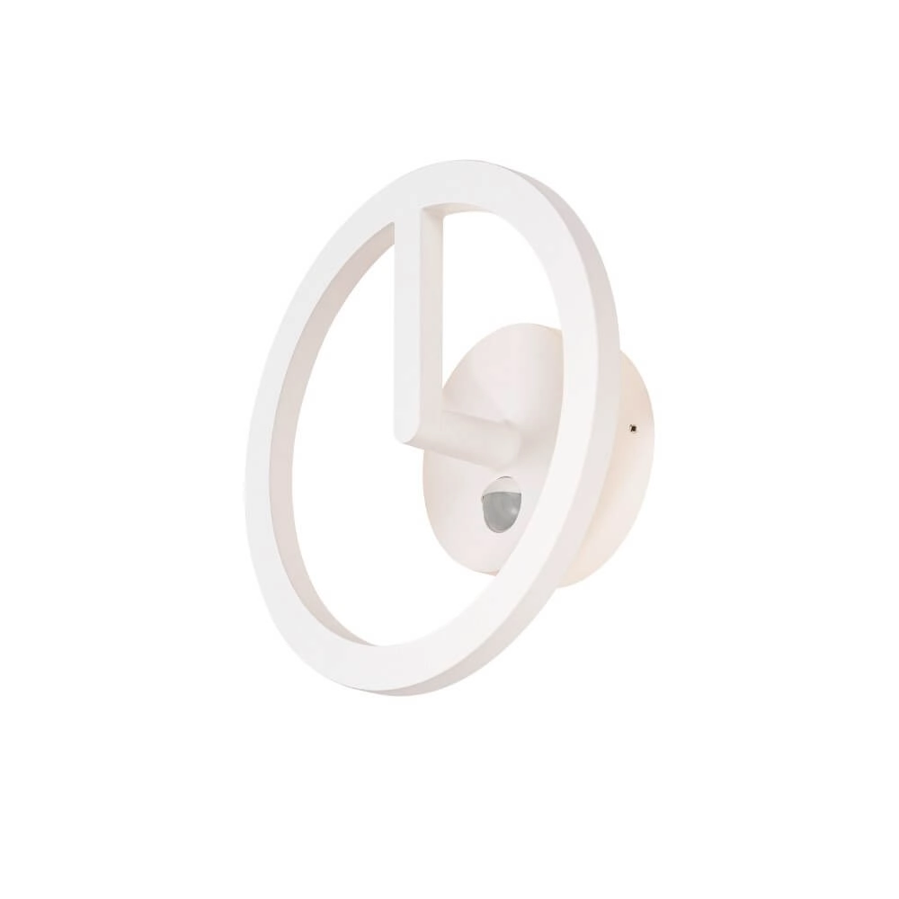 Sleek outdoor lamp Q-Ring with sensor - white