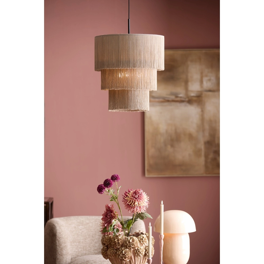 String pendant lamp Malaika Ø 45cm - taupe Light & Living 8717807816391