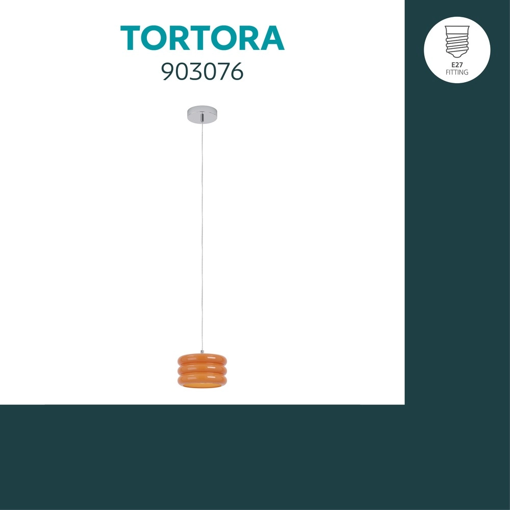 Design pendant lamp Tortora chrome with orange Ø 20cm