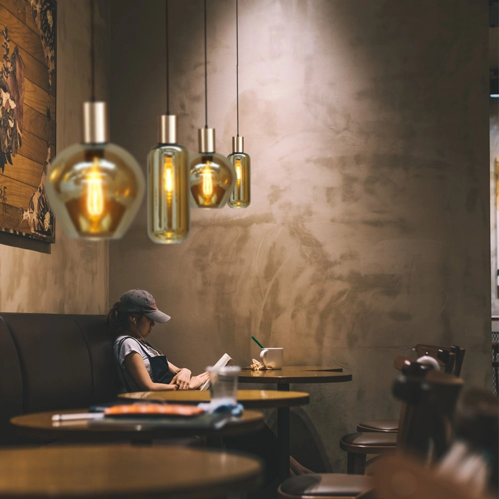 Black pendant hanging lamp Bounty gold with round glass Masterlight 8718121248417