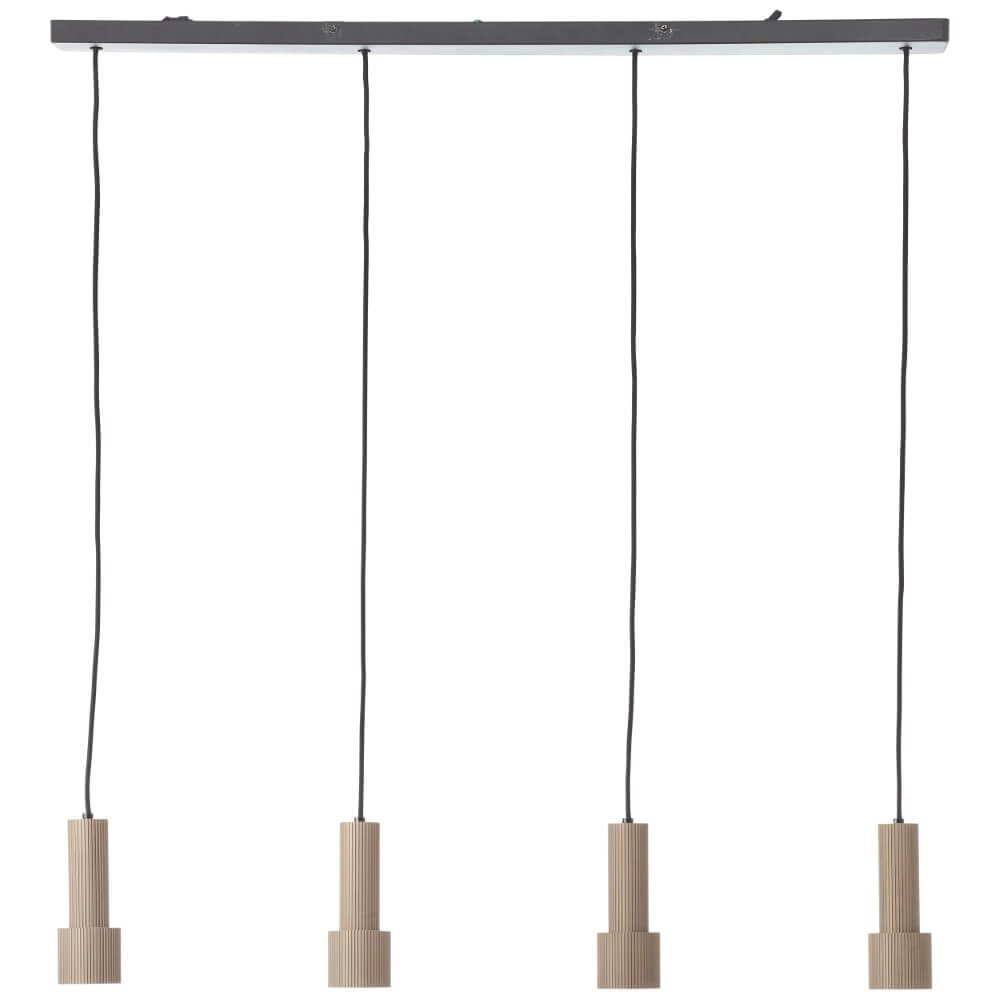 Hanging lamp straight Cadiz 4-light black with bronze Brilliant 4004353446948