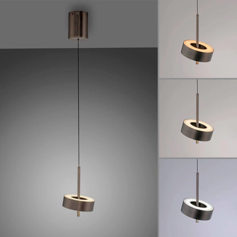 Pendant lamp Q-Rotate Brown Modern Paul Neuhaus 4012248383131