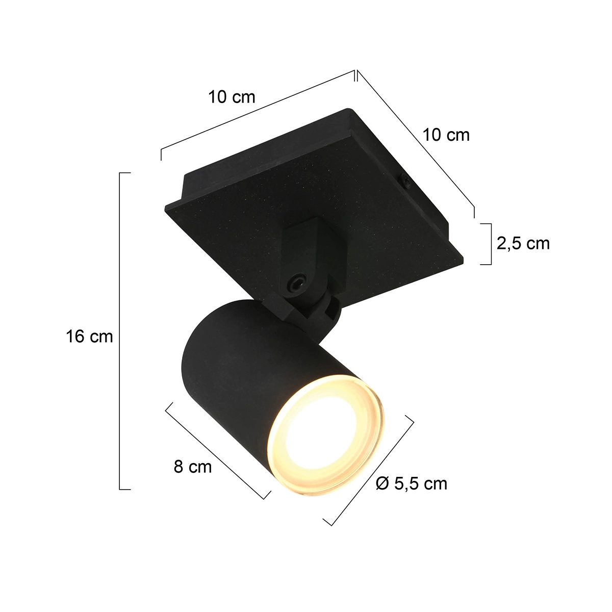GU10 surface-mounted spotlight Points noirs Steinhauer 8712746135275