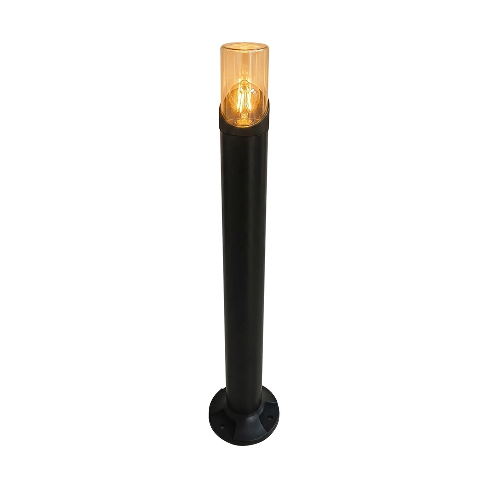 Garden lamp Broadway black with amber glass 45cm